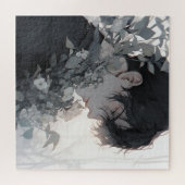 Puzzle Homme mystérieux et fleurs (Horizontal)