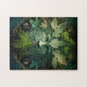 Puzzle Homme vert Mandala Imaginaire Art (Horizontal)