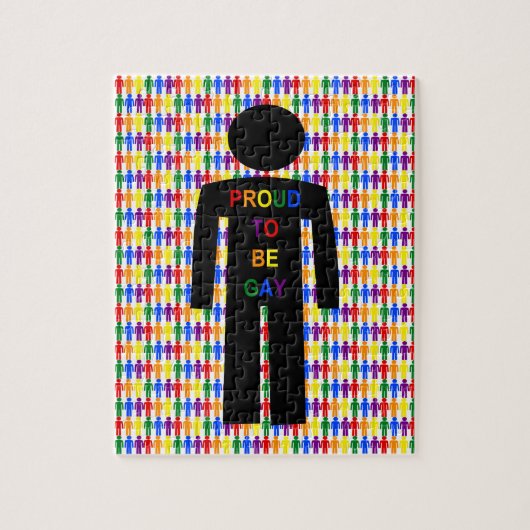 Puzzle Hommes gays LGBTQ Silhouette et arc-en-ciel (Vertical)