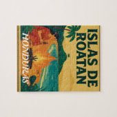 Puzzle Honduras ISLAS DE ROATAN Retro poster (Horizontal)
