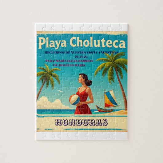 Puzzle Honduras PLAYAS CHOLUTECA Retro poster (Vertical)