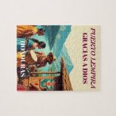 Puzzle Honduras Puerto LEMPIRA Retro poster (Horizontal)