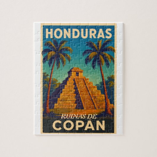 Puzzle  HondurasRuinas de Copán Retro poster (Vertical)