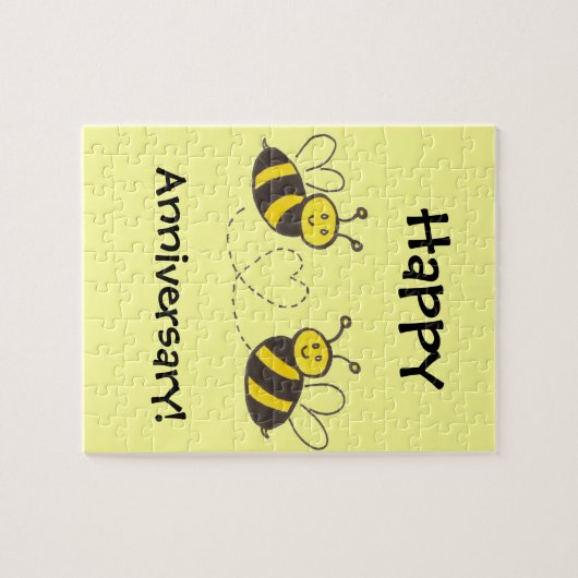 Puzzle Honey Bees with Heart (Horizontal)