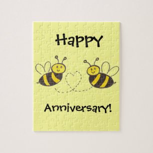 Puzzle Honey Bees with Heart