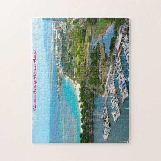 Puzzle Honolulu Hawaii.Salutations de Noël (Vertical)