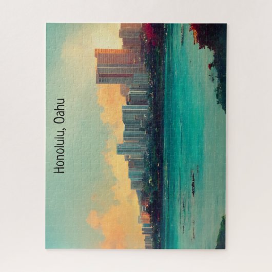 Puzzle Honolulu Oahu Panorama Vue Ville (Vertical)