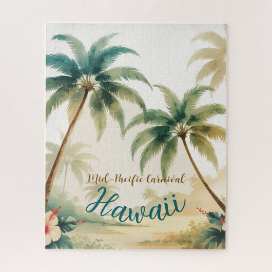 Puzzle Honolulu Voyage Hawaïen de style vintage (Vertical)