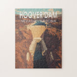 Puzzle Hoover Dam Travel Art Vintage<br><div class="desc">Hoover Dam dans un style vectoriel. Hoover Dam est un barrage en arc-de-cercle en béton situé dans le canyon noir du fleuve Colorado,  à la frontière entre les États américains du Nevada et de l'Arizona.</div>