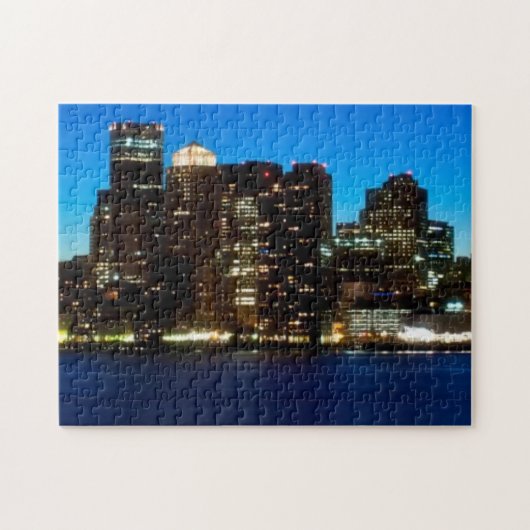 Puzzle Horizon de Boston avec la lune (Horizontal)
