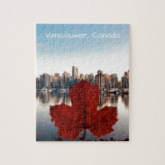 Puzzle Horizon de feuille d'érable rouge de Vancouver (Vertical)