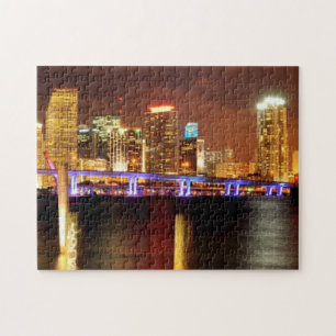 Puzzle Horizon de Miami la nuit, la Floride