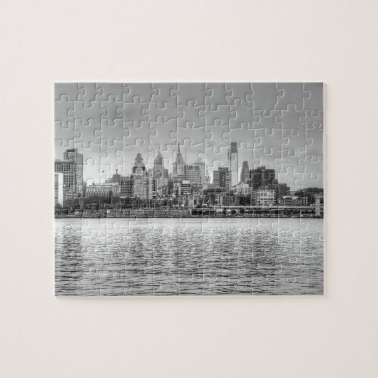 Puzzle Horizon de Philadelphie en noir et blanc (Horizontal)