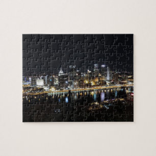 Puzzle Horizon de Pittsburgh la nuit de bâti Washington