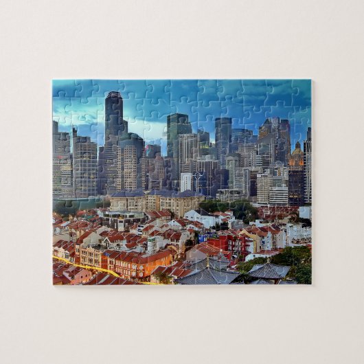 Puzzle Horizon de Singapour vu de Chinatown au coucher du (Horizontal)