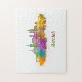 Puzzle horizon de zurich aquarelle (Vertical)