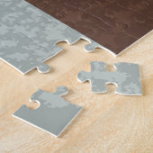 Puzzle Horloge à vapeur et Roses turquoise sur le sol (Côté)