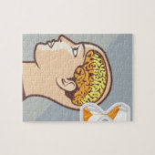 Puzzle Horloge de processus de pensée de cerveau et de (Horizontal)