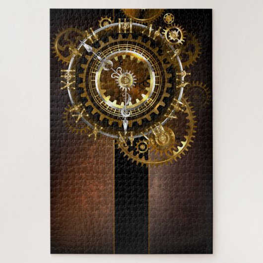 Puzzle Horloge Steampunk avec des engrenages anciens (Vertical)