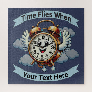 Puzzle Horloge volante « Le temps passe quand » personnal