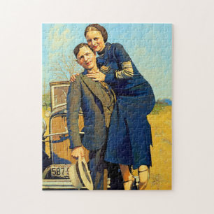 Puzzle Hors-la-loi Bonnie & Clyde La peinture du gang Bar