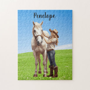 Puzzle Horse Girl Horseback équitation Meadow Personnalis