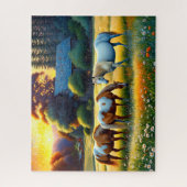 Puzzle Horse on Farm Wildflower Meadow (Vertical)