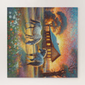 Puzzle Horse on Farm Wildflower Meadow (Horizontal)