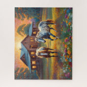 Puzzle Horse on Farm Wildflower Meadow (Vertical)