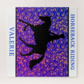 Puzzle Horseback Riding Horse & Rider Swirl 676 Piece (Horizontal)