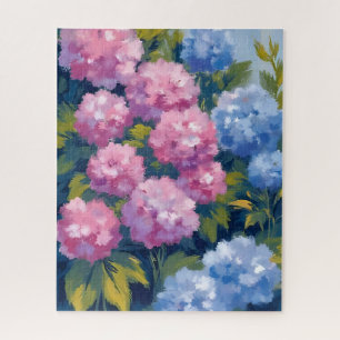 Puzzle Hortensias d'été Fleurs côtières roses et bleues