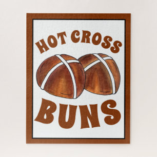 Puzzle Hot Cross Buns British Food Baking Pâques de Pâque