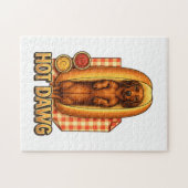Puzzle Hot Dawg Funny Dachshund Hot Dog Parody Cute Dog  (Horizontal)