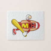 Puzzle Hot dog at baseball with baseball (Horizontal)