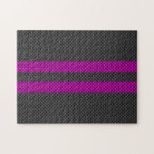 Puzzle Hot Fuchsia Pink Racing Stripes Carbon Fiber Style (Horizontal)