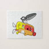 Puzzle Hotdog comme coiffeur avec ciseaux (Horizontal)