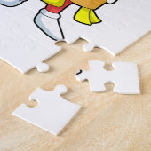 Puzzle Hotdog comme coiffeur avec ciseaux (Côté)