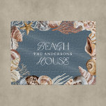 Puzzle Hôte de famille de vacances d'été de la coquille d<br><div class="desc">Conception de famille de vacances d'été en coquille de mer chaude tropicale. Elégante terre cuite,  bleu poussiéreux et détails d'aquarelle de coquille de mer de corail.</div>