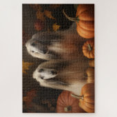 Puzzle hound afghan Chiot Automne Citrouille de plaisir (Vertical)