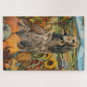 Puzzle Hound afghane récolte d'automne Thanksgiving Chien (Horizontal)