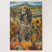 Puzzle Hound afghane récolte d'automne Thanksgiving Chien (Vertical)