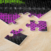Puzzle Houndstooth : imitation de toile brute. (Côté)