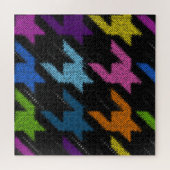 Puzzle Houndstooth : imitation de toile brute. (Horizontal)