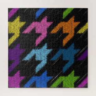 Puzzle Houndstooth : imitation de toile brute.
