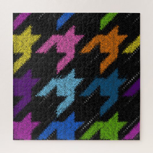 Puzzle Houndstooth : imitation de toile brute. (Vertical)