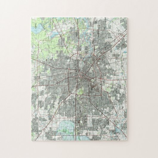 Puzzle Houston le Texas Map (1992) (Vertical)