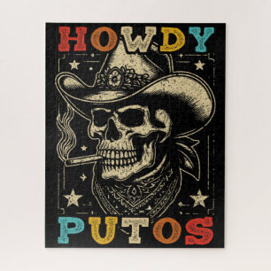 Puzzle Howdy Putos Funny Skull Retro Vintage