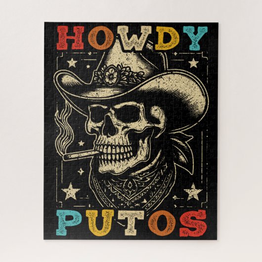 Puzzle Howdy Putos Funny Skull Retro Vintage (Vertical)