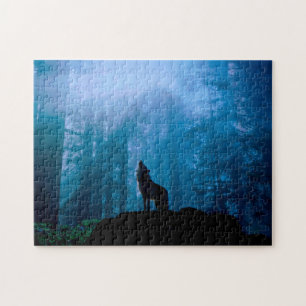 Puzzle Howling Wolf en nature