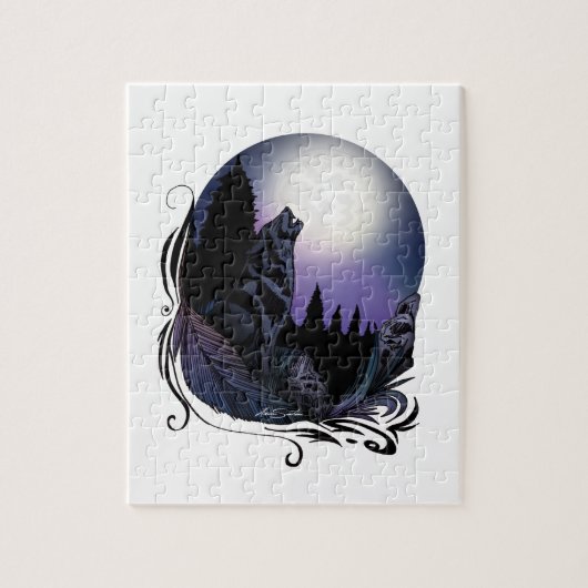 Puzzle Howling Wolf (Signature Design) (Vertical)